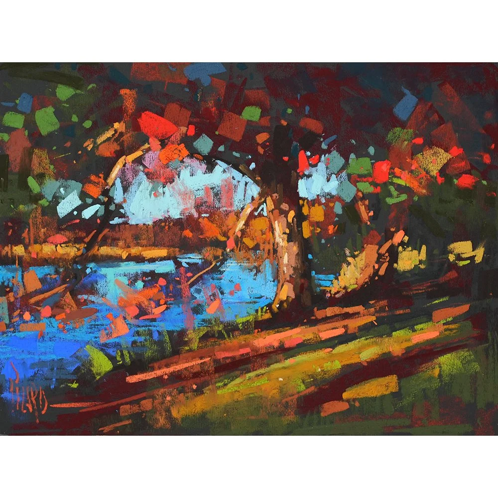 Autumn Sparkle original pastel Painting by Alain Picard — Alain J